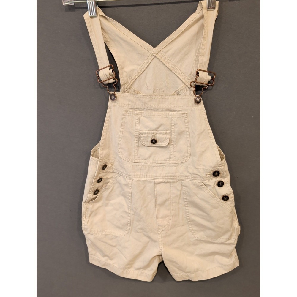 Limited Too Girls Khaki Short Overalls Size‎ 10 Cotton Bib Shorts Pockets